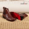 BOTA CHELSEA VINO SUELA DE CUERO ROJO NOBRE