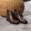 BOTA CHELSEA CAFÉ SUELA DE CUERO ROJO NOBRE
