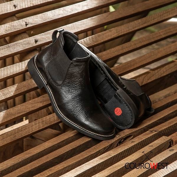 BOTA CHELSEA NEGRO ALMOFADADA CUERO FLOATHER