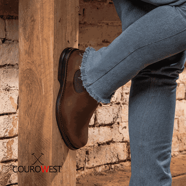 BOTA CHELSEA CAFÉ COMFORT CUERO HIDROFUGADO