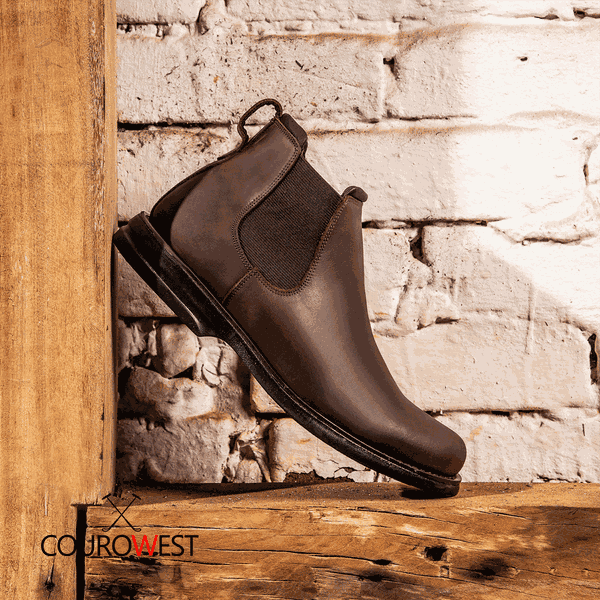 BOTA CHELSEA CAFÉ COMFORT CUERO HIDROFUGADO