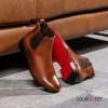 BOTA CHELSEA WISKY SUELA DE CUERO ROJO NOBRE