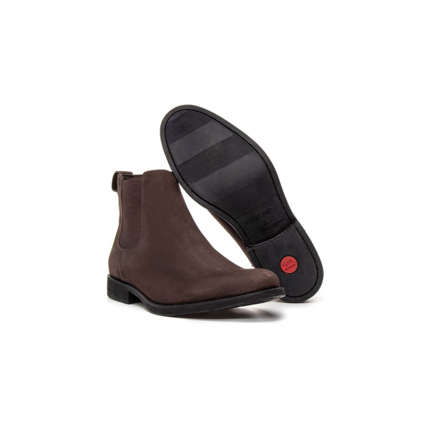 BOTA CHELSEA CAFÉ ANATÓMICA CUERO NOBUCK