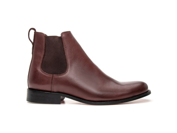 BOTA CHELSEA VINO SUELA DE CUERO ROJO NOBRE