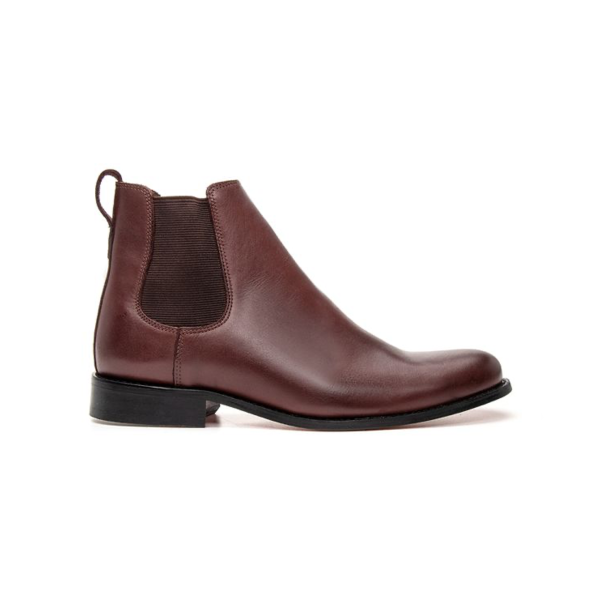BOTA CHELSEA VINO SUELA DE CUERO ROJO NOBRE