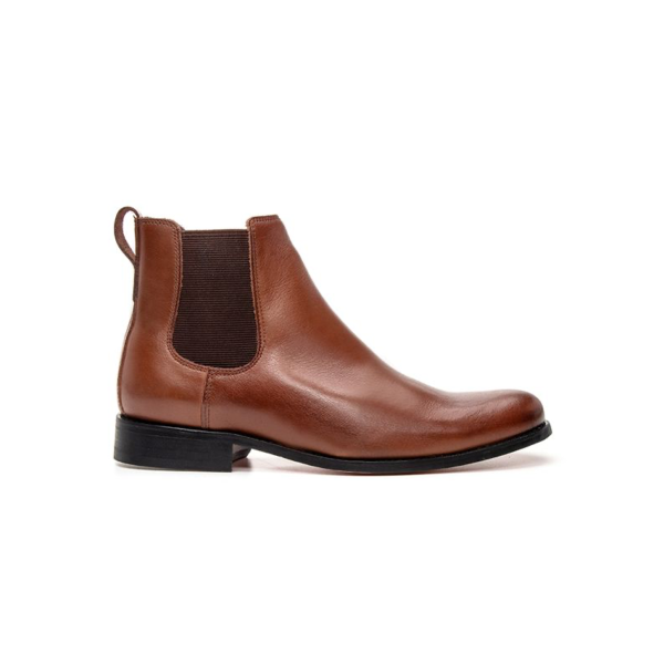BOTA CHELSEA WISKY SUELA DE CUERO ROJO NOBRE