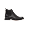 BOTA CHELSEA NEGRO SUELA DE CUERO ROJO NOBRE
