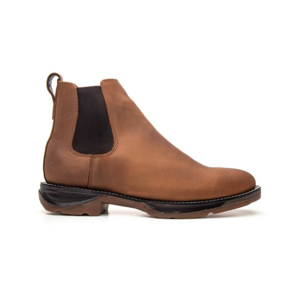 BOTA CARAMELO WORK JUMP PICO REDONDO CUERO HIDROFUGADO