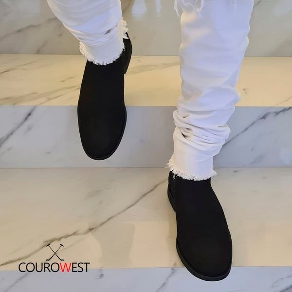BOTA CHELSEA NEGRO ANATÓMICA CUERO NOBUCK