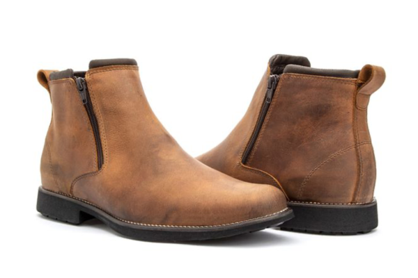 BOTA ZIPADA ANATÓMICA CARAMELO CUERO HIDROFUGADO