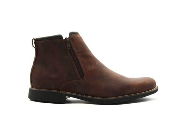 BOTA ZIPADA ANATÓMICA CAFÉ CUERO HIDROFUGADO