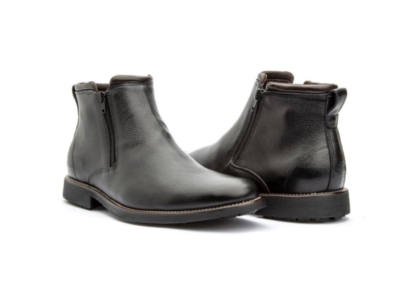 BOTA ZIPADA ANATÓMICA NEGRO CUERO FLOATHER
