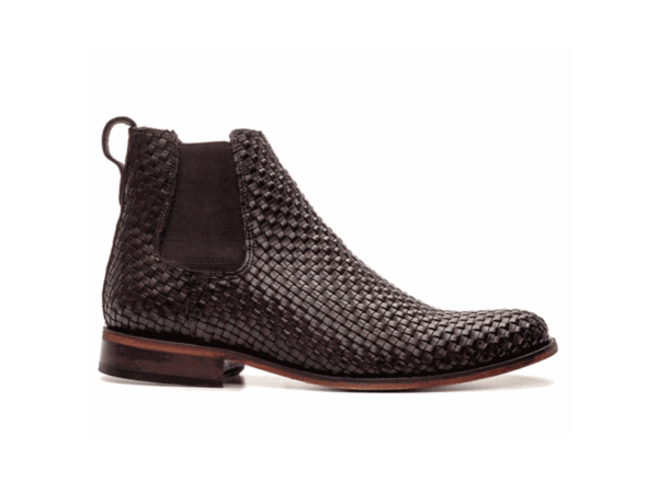 BOTA CHELSEA CAFÉ TRICÊ SUELA DE CUERO