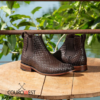 BOTA CHELSEA CAFÉ TRICÊ SUELA DE CUERO