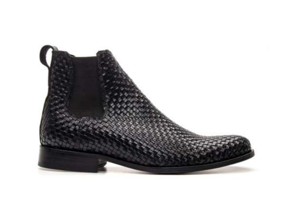 BOTA CHELSEA NEGRO TRICÊ SUELA DE CUERO