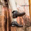 BOTA CHELSEA NEGRO TRICÊ SUELA DE CUERO